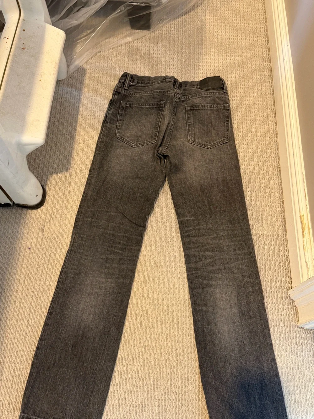 Black Faded Straight-Leg Adjustable Boys Jeans-GAP Kids